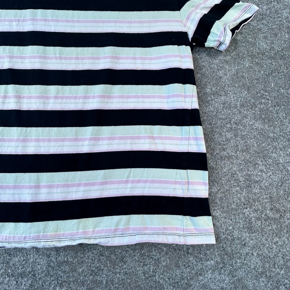 Guess Originals Crewneck T-Shirt Mens M White Black Striped Rogers Short Sleeve - Picture 9 of 16